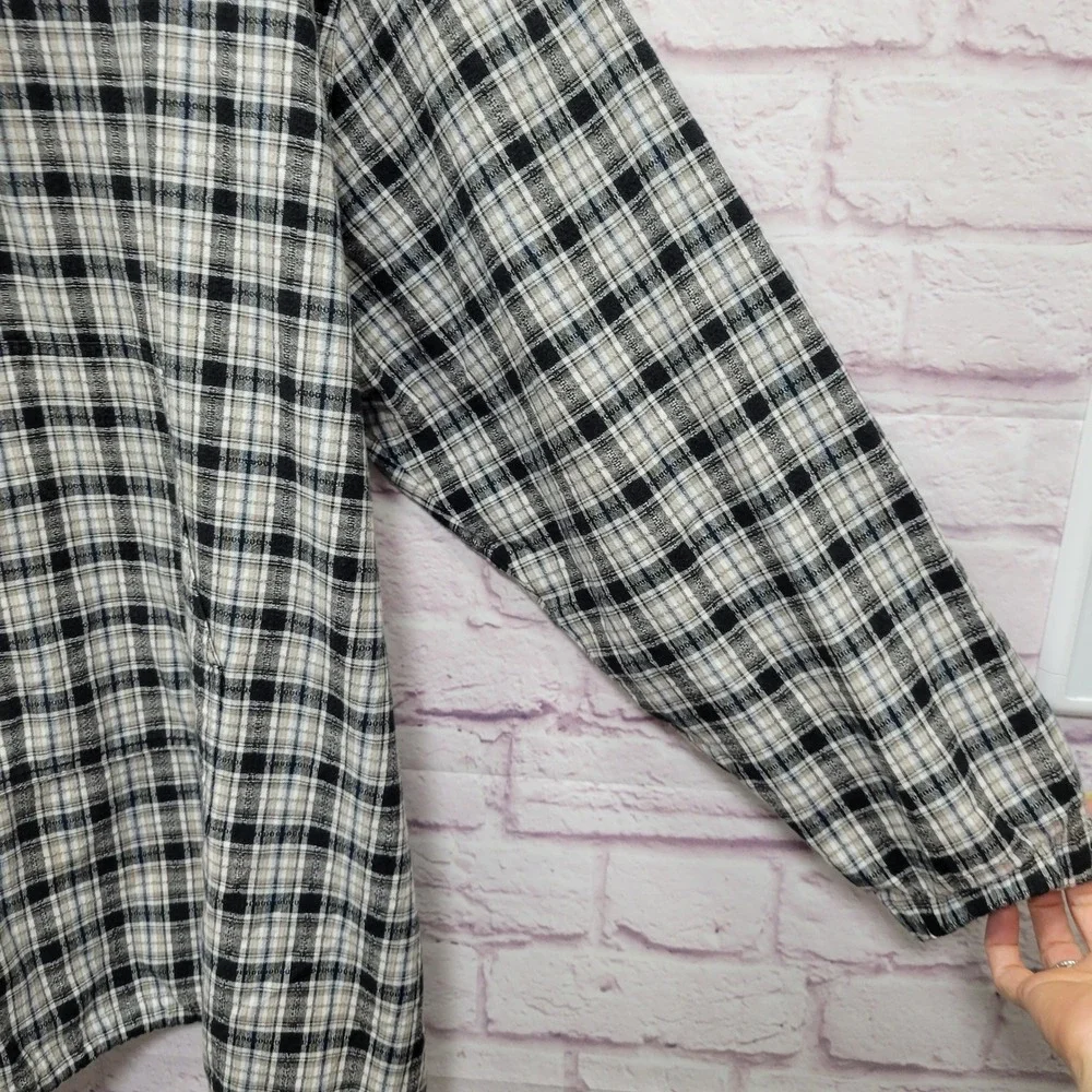 Faded Glory Plaid Hoodie Womens 26W/28W Pullover‎ Lightweight Grunge Y2K Skater